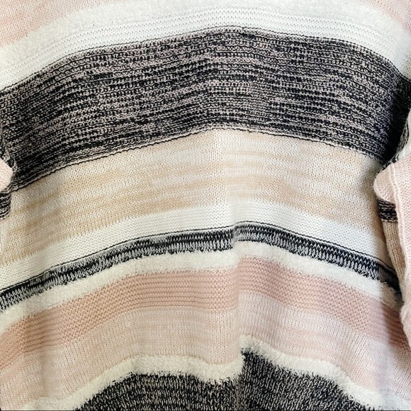 Takara Sweater Preppy Striped Statement Sleeve Pullover Pink Women's Size Medium - Picture 6 of 10